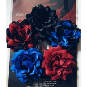 5 piece Pinup Rockabilly Rose Hair Clip Lot